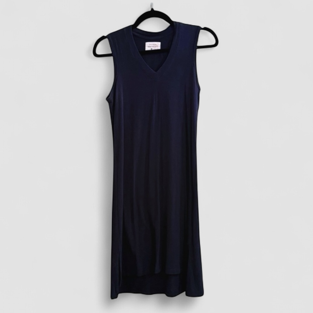 Southcott Navy Bamboo Blend Sleeveless V-Neck High Low Hem Dress Size 1